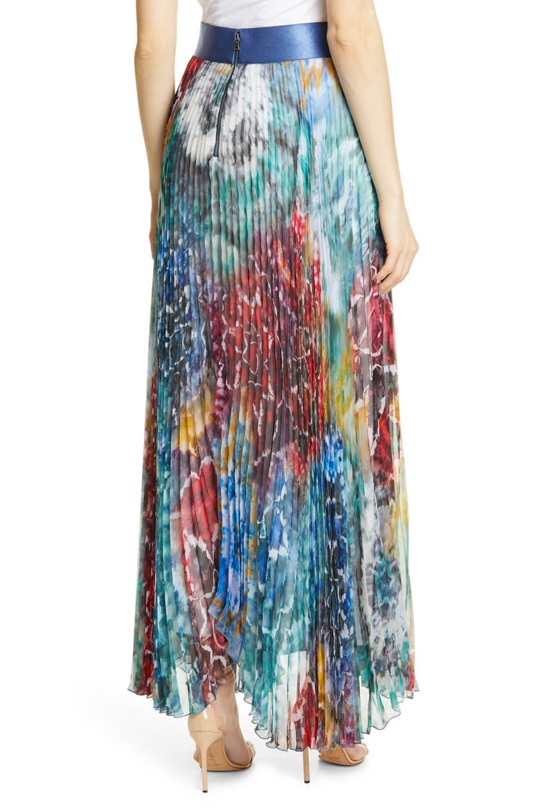 Shannon Pleated Maxi Skirt, Alternate, color, TIE DYE KALEIDOSCOPE