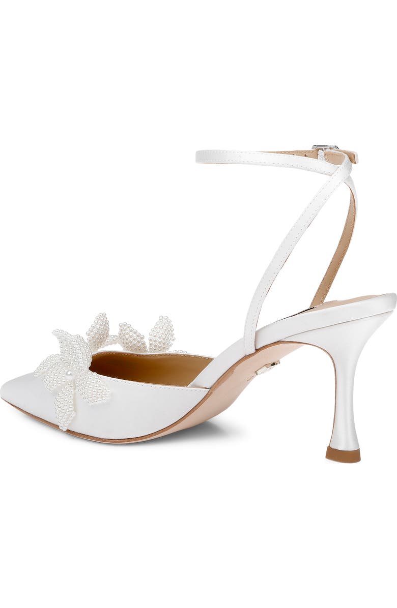 Badgley Mischka Collection Whitman Ankle Strap Pointed Toe Pump, Alternate, color, White Satin
