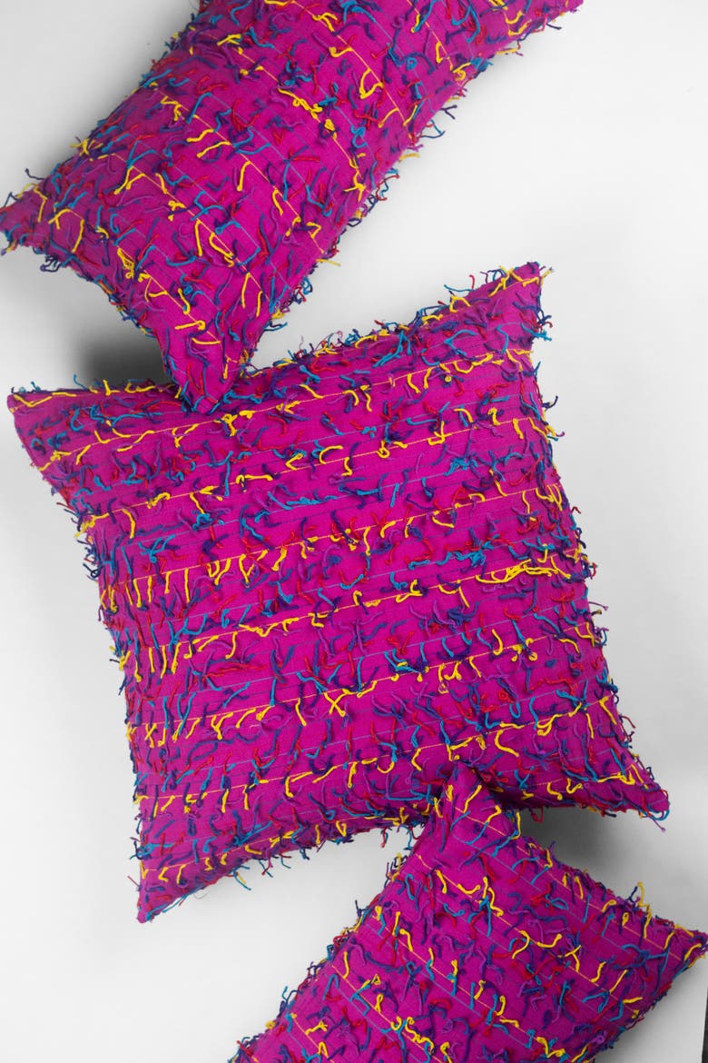 Handwoven Rosa Shag Pillows, Main, color, MAGENTA