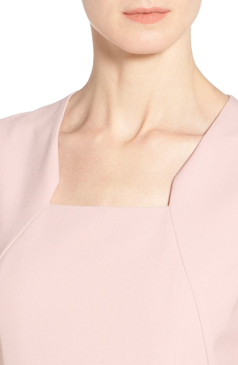 BOSS 'Diopena' Square Neck Ponte Sheath Dress, Alternate, color, 