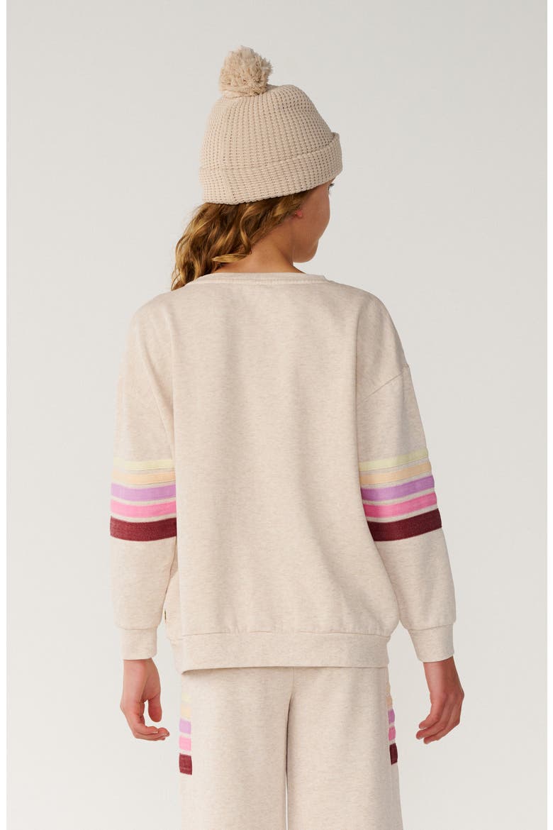 Kids' Surf Revival Stripe Cotton Blend Fleece Sweatshirt, Alternate, color, OATMEAL MARLE