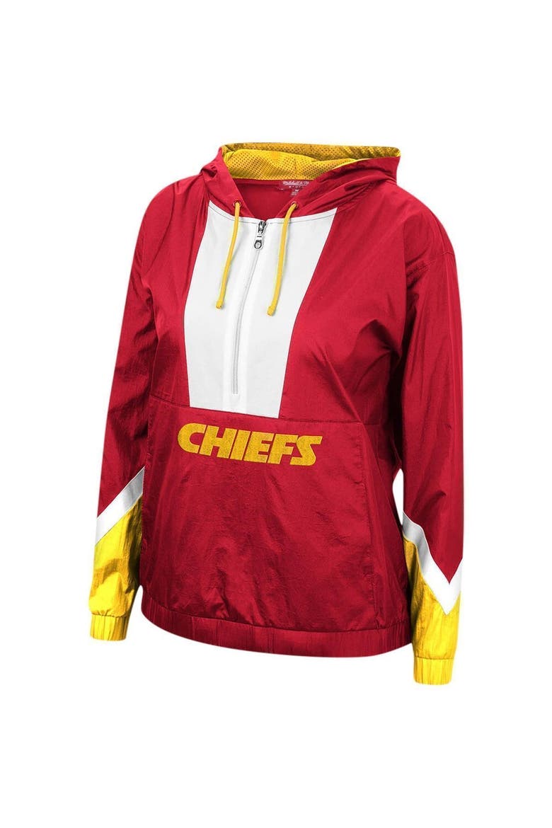 Women's Mitchell & Ness Red Kansas City Chiefs Half-Zip Windbreaker Hoodie, Alternate, color, Red