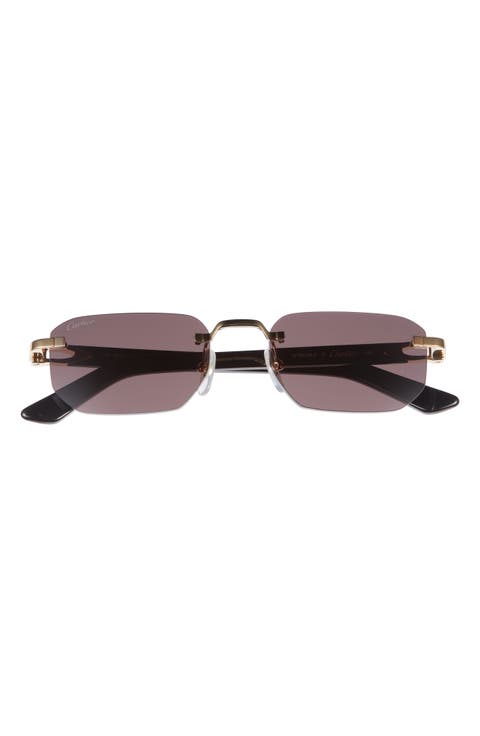53mm Rimless Rectangular Gradient Sunglasses