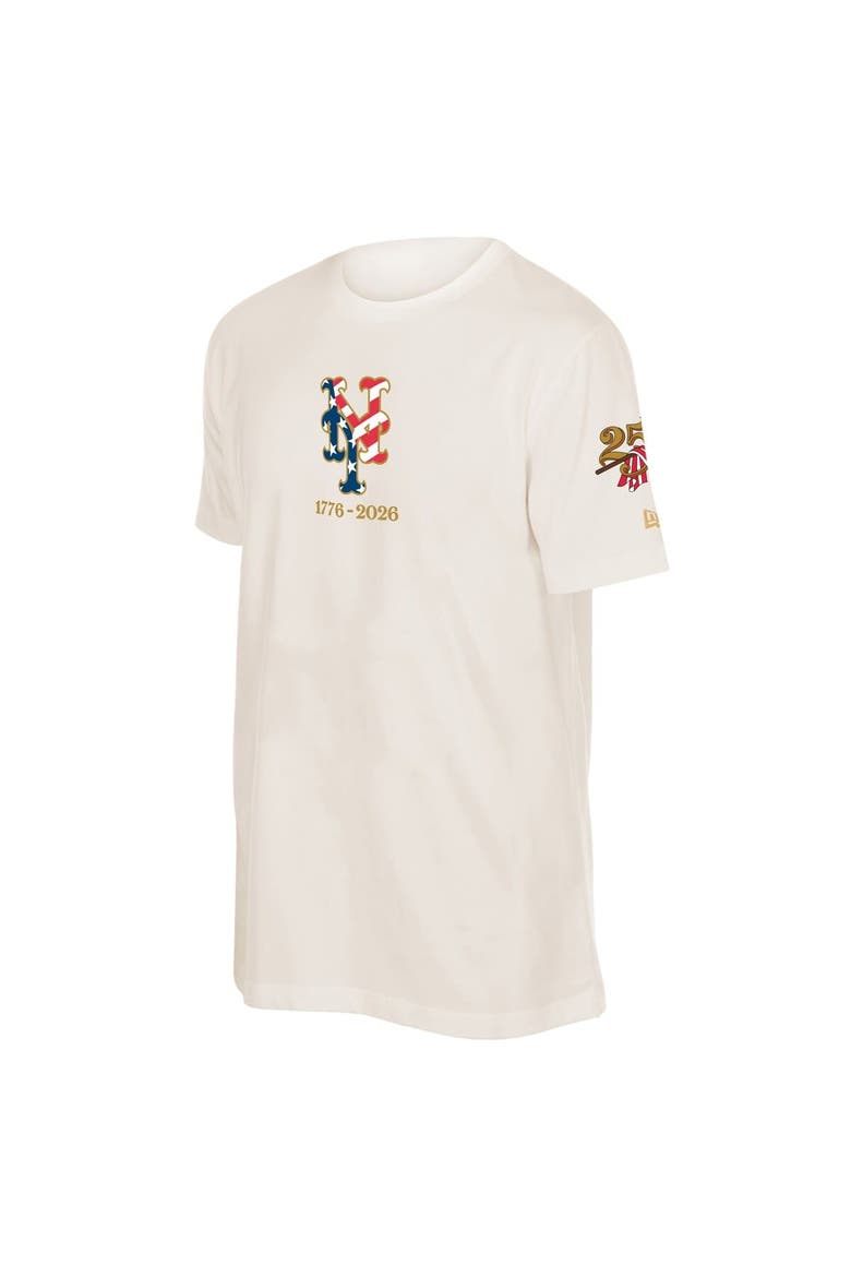 Men's New Era  Cream New York Mets 250th Fourth of July T-Shirt, Alternate, color, Cream