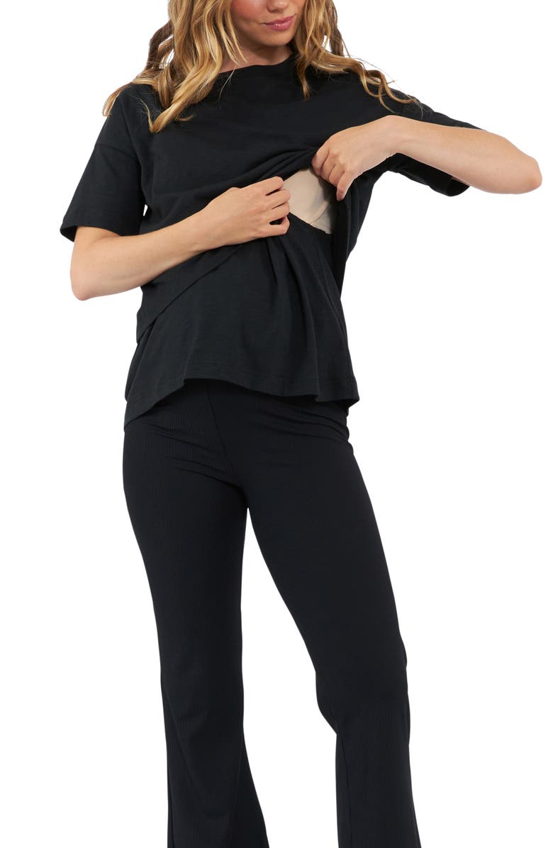 Ripe Maternity Claud Nursing Tee, Alternate, color, Black