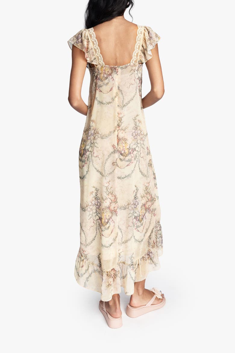 Spirit Bloom Chiffon Ruffle Dress, Alternate, color, LINEN MULTI
