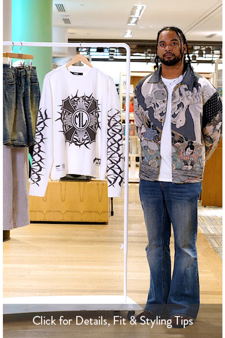Bomberhorn Cross Oversize Long Sleeve Waffle Graphic T-Shirt video