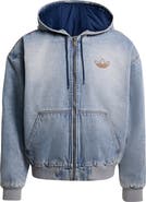 adidas Denim Hooded Bomber Jacket