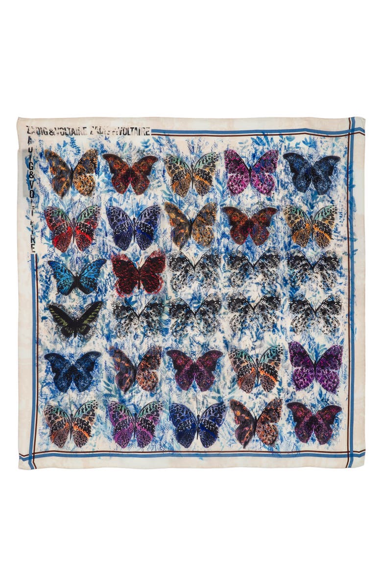 Zadig & Voltaire Blondie Vivid Flight Silk Scarf, Alternate, color, 