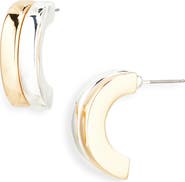 Cara Two-Tone Half Hoop Earrings