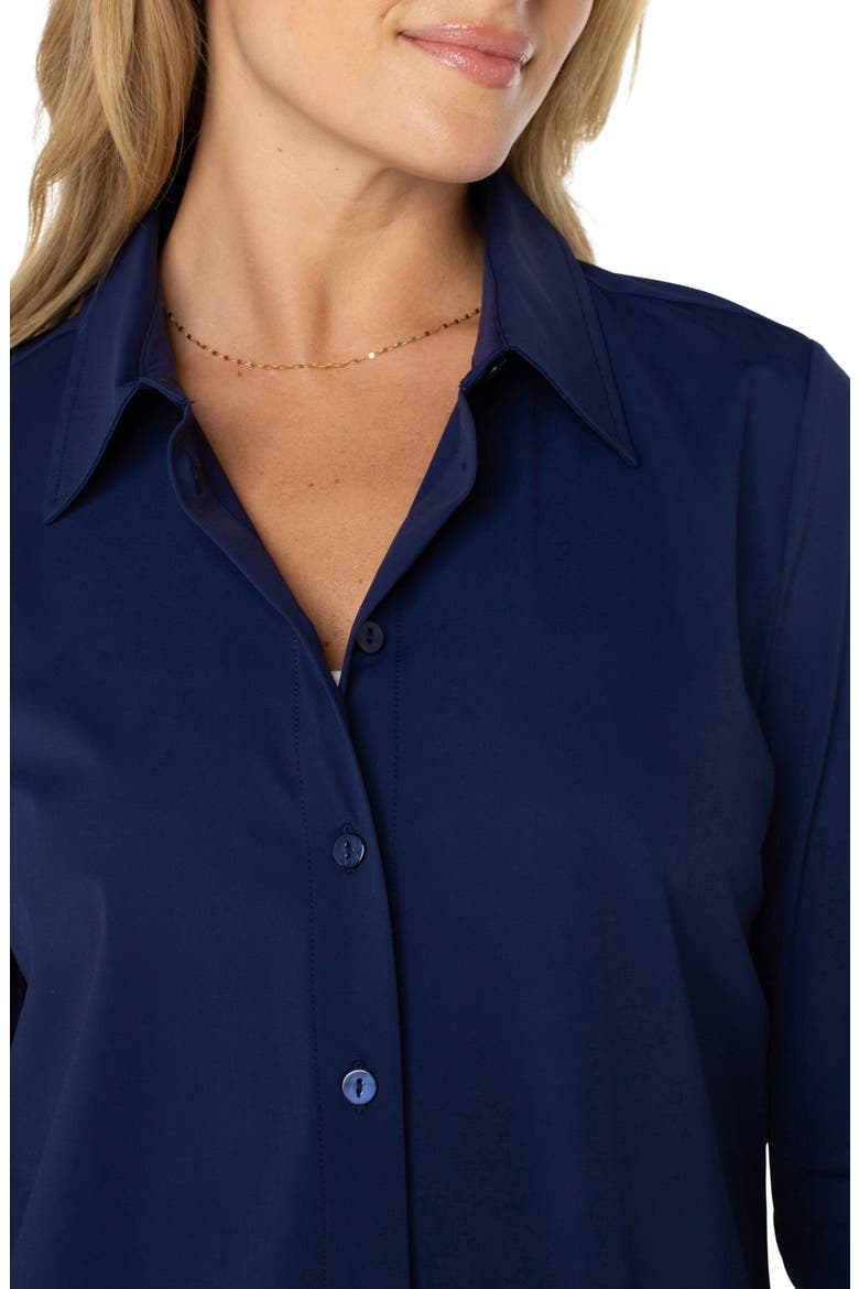 Knit Button-Up Shirt, Alternate, color, NAVY INK