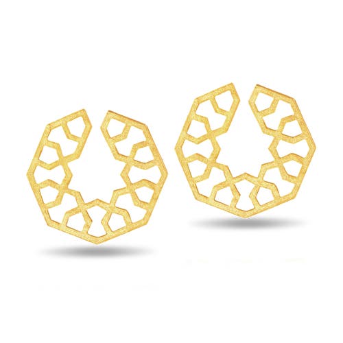 Turquoise Mountain Girih Hoop Earrings In Gold