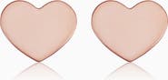 Oradina 14K Rose Gold Petite Heart Studs