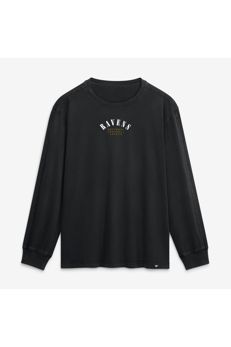 Men's Fanatics Black Baltimore Ravens Relaxed Fullback Drive Long Sleeve Fashion Top, Main, color, Black