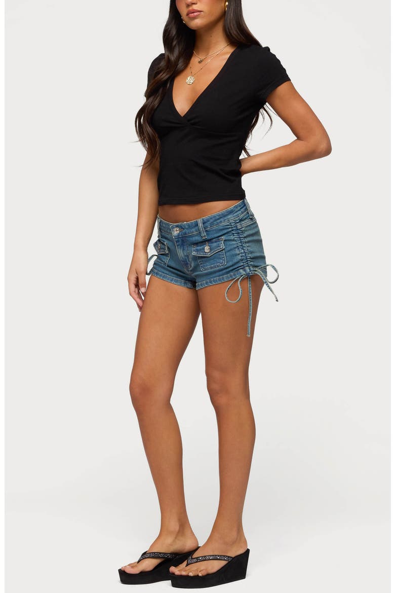 Lalie Drawstring Micro Shorts, Alternate, color, MEDIUM-VINTAGE-INDIGO