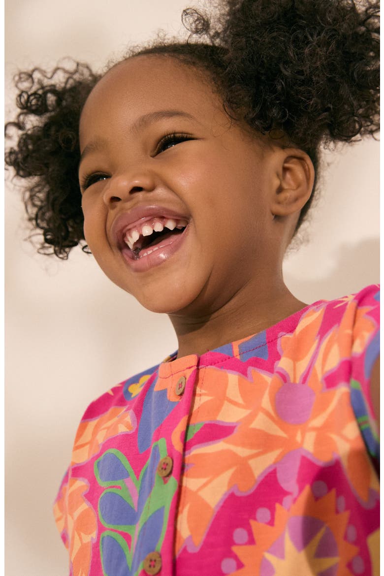 Kids' Floral Cotton Jersey Dress, Alternate, color, PINK