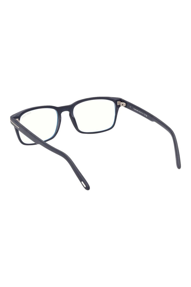54mm Rectangular Blue Light Blocking Glasses, Alternate, color, DEEP BLUE / T LOGO