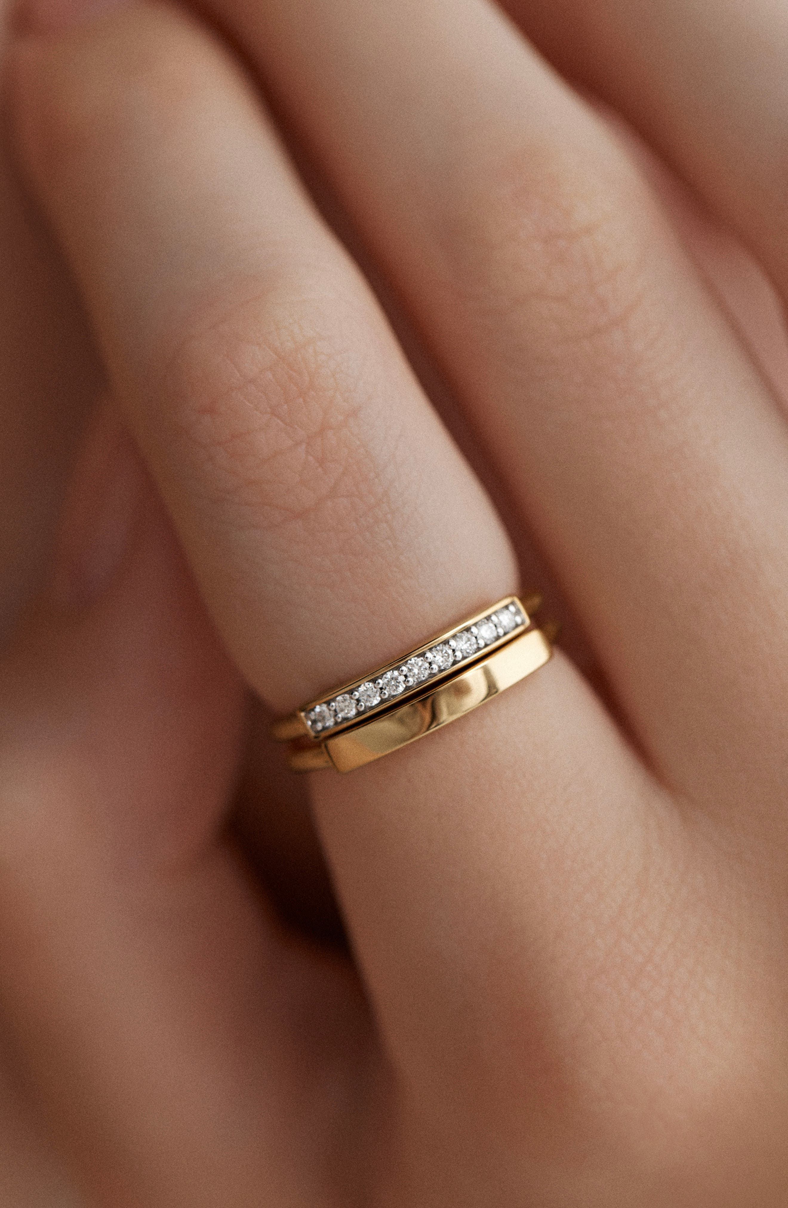 Monica Vinader Linear 18k Gold Vermeil Bar Stacking Ring (Women ...