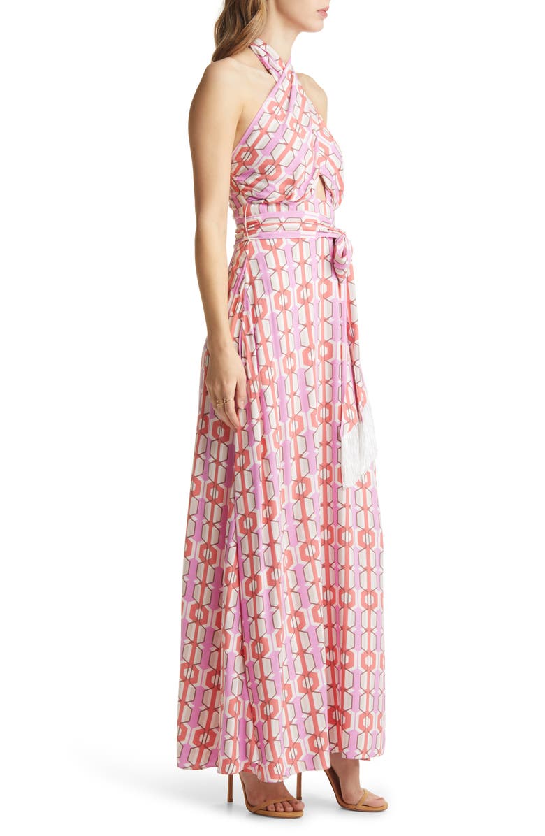 VICI Collection Geometric Print Halter Maxi Dress, Alternate, color,