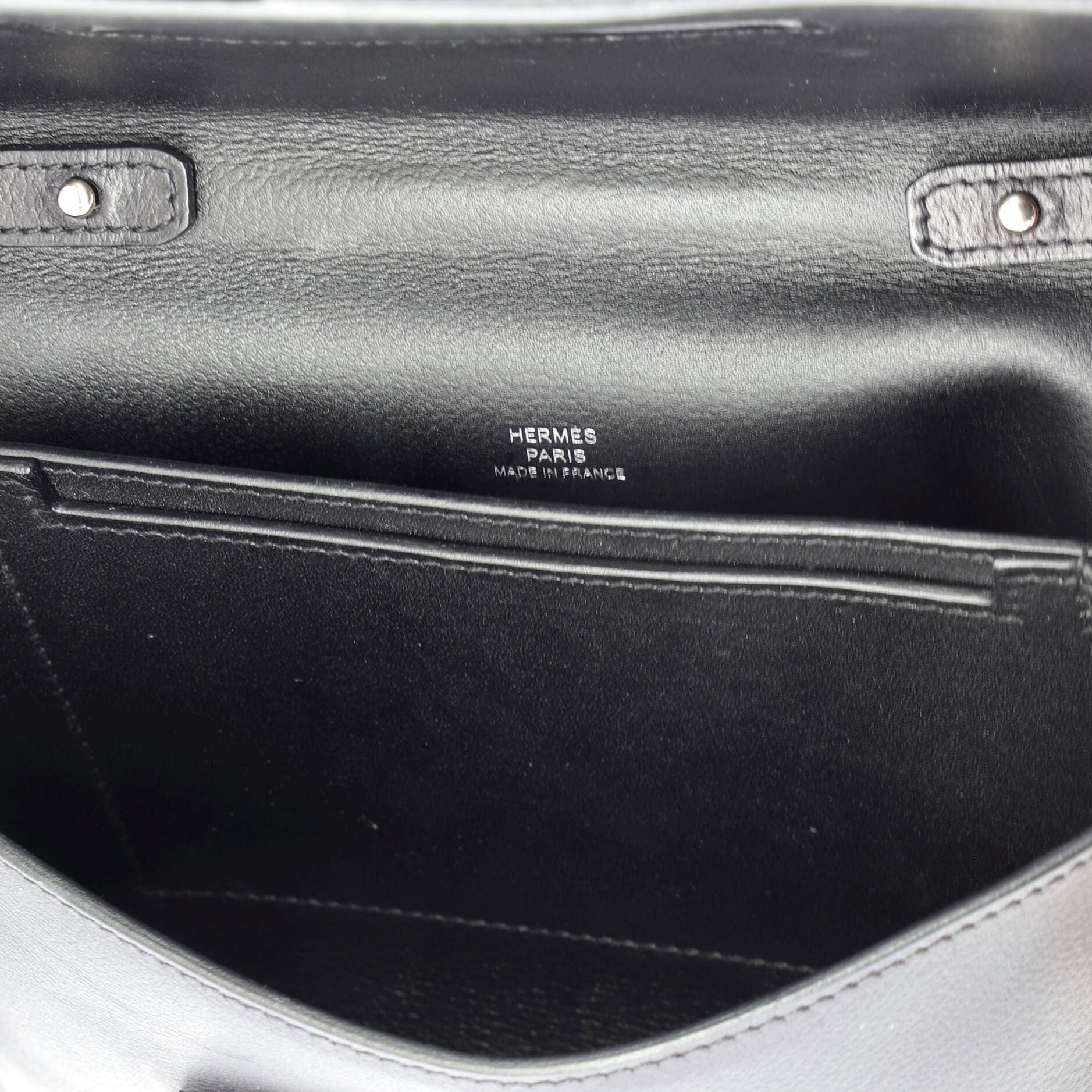 Pre-Owned Hermes H Passant Clutch Shoulder Bag Evercolor, Alternate, color, Noir