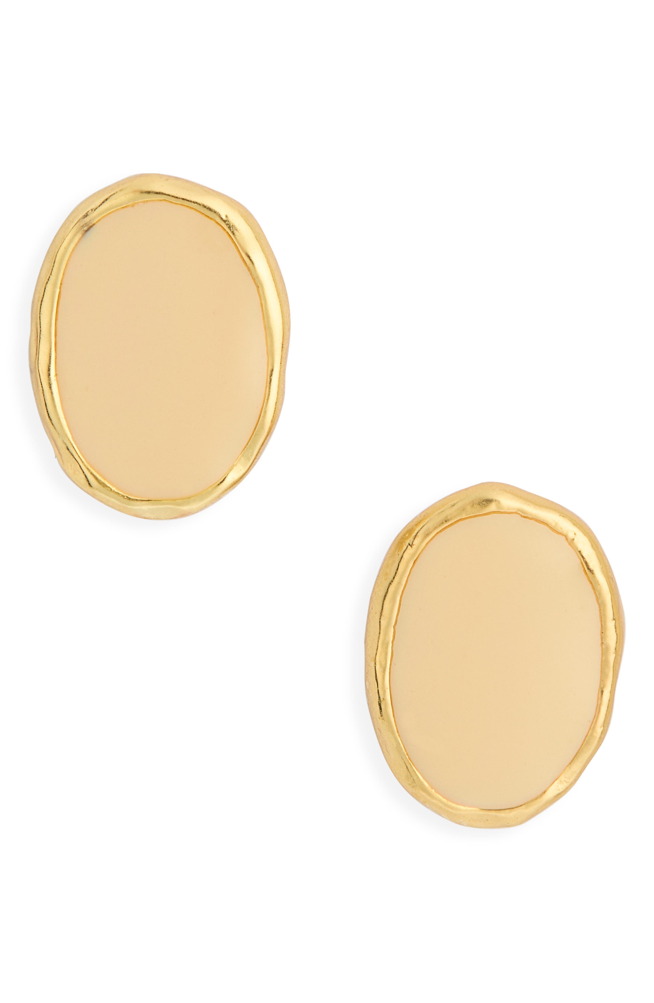 Karine Sultan Enamel Oval Stud Earrings