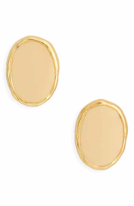 Karine Sultan Enamel Oval Stud Earrings