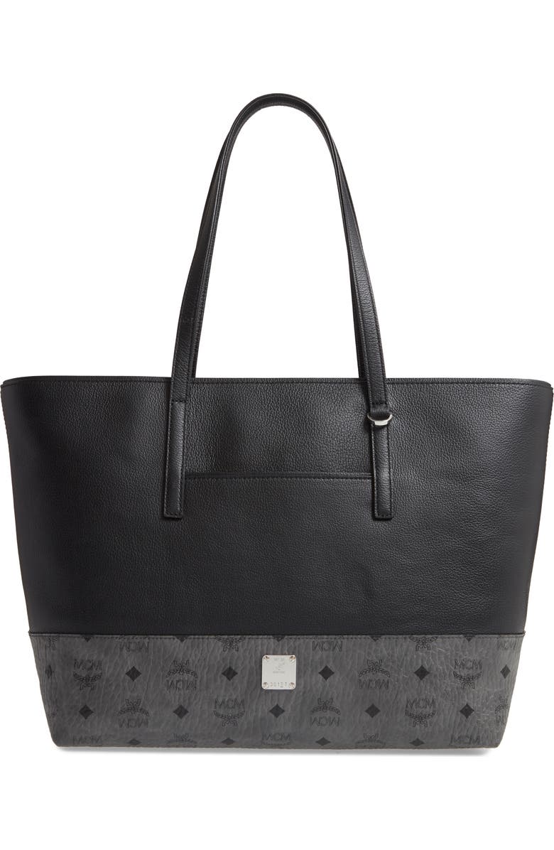 MCM Wilder Visetos Leather Shopper, Main, color,