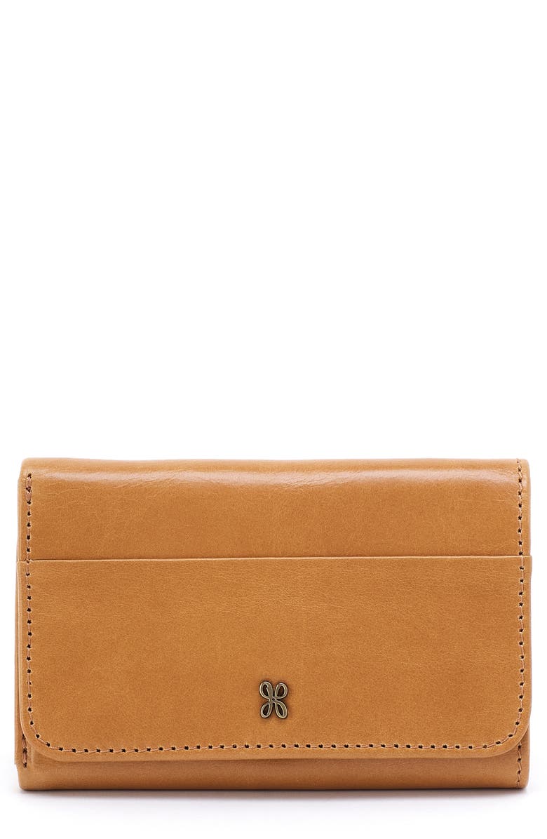 HOBO Jill Leather Trifold Wallet, Main, color, Natural