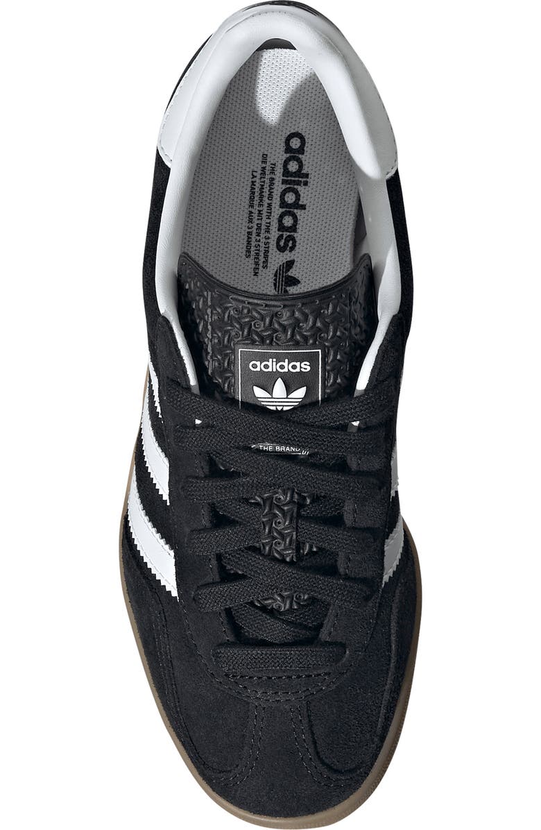 adidas Kids' Gazelle Indoor Sneaker, Alternate, color, Black/ White/ Gum