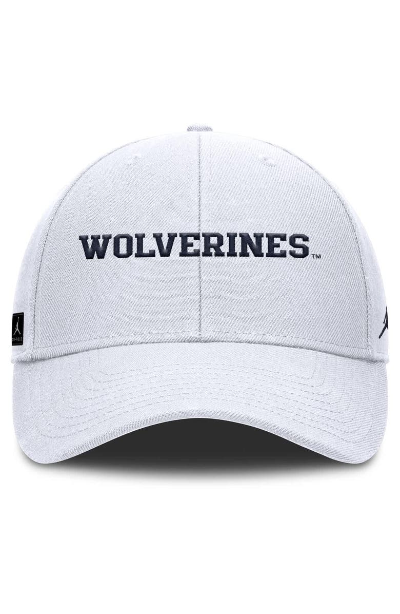 Jordan Brand Men's Jordan Brand White Michigan Wolverines 2025 On-Field Rise Performance Adjustable Hat, Alternate, color, White