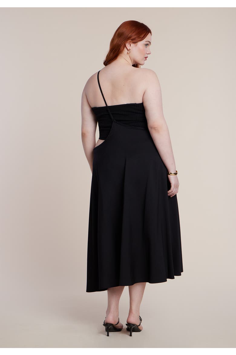 Bead Detail Strap Midi Skirt, Alternate, color, BLACK ONYX