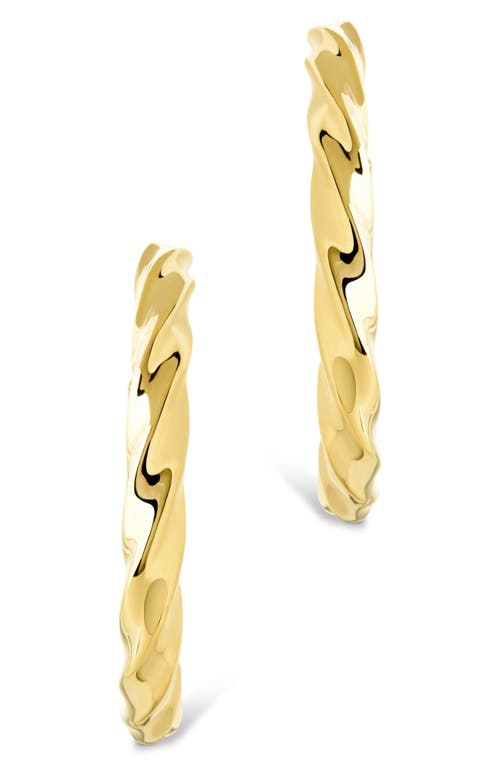 Sterling Forever Chandler Twisted Hoop Earrings In Gold