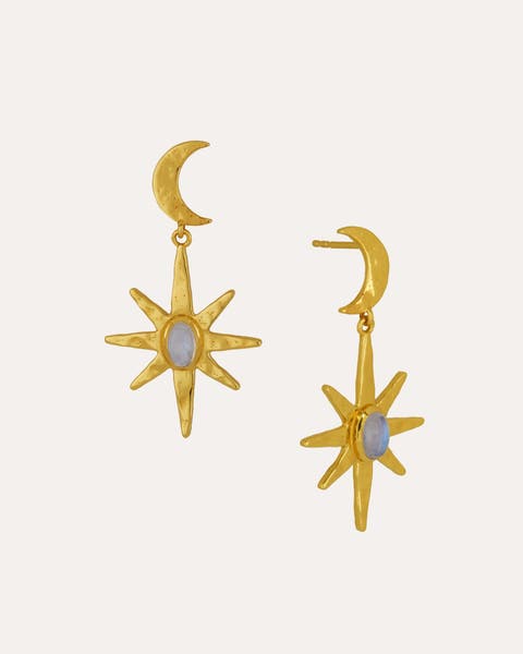 Moonstone Celestial Drop Earrings