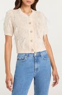 Cinq à Sept Coralie Embellished Short Sleeve Cardigan