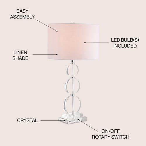 Jonathan Y Paisley 29.5" Crystal Led Table Lamp, Clear In Clear