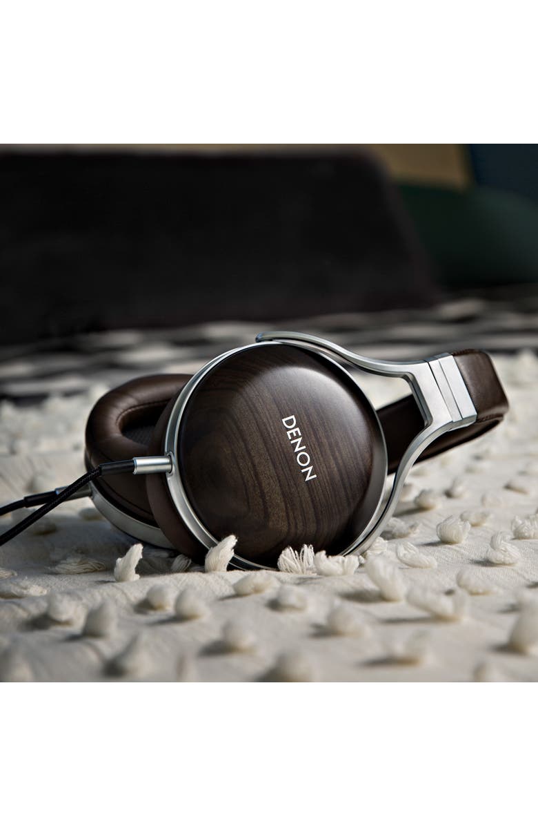 Denon AH-D5200 Over-Ear Headphones, Alternate, color, Zebrawood
