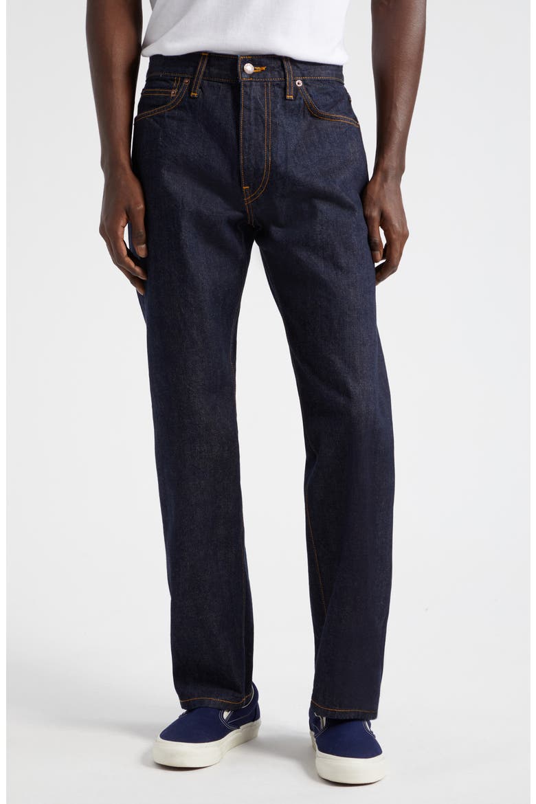 Selvedge Straight Leg Jeans, Main, color, INDIGO