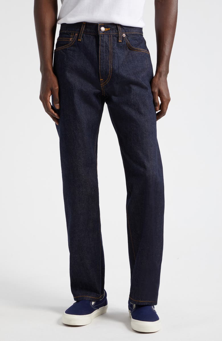 Noah Selvedge Straight Leg Jeans, Main, color, Indigo