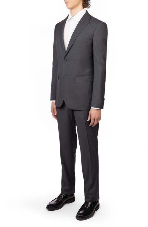Zanetti Charcoal Trim Fit Mélange Suit