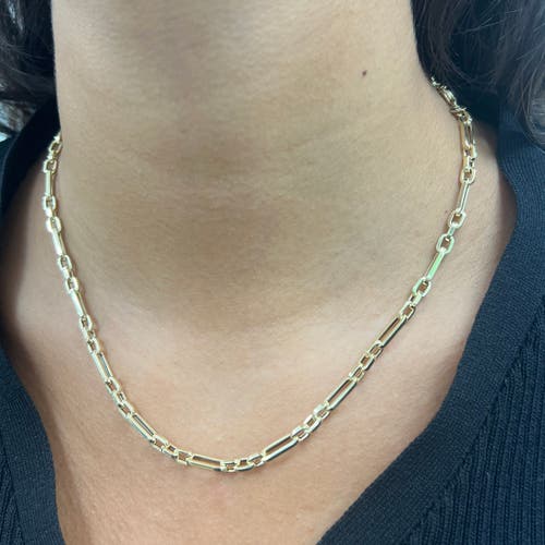 The Lovery Fine Jewelry Square Link Paperclip Chain Necklace In Gold