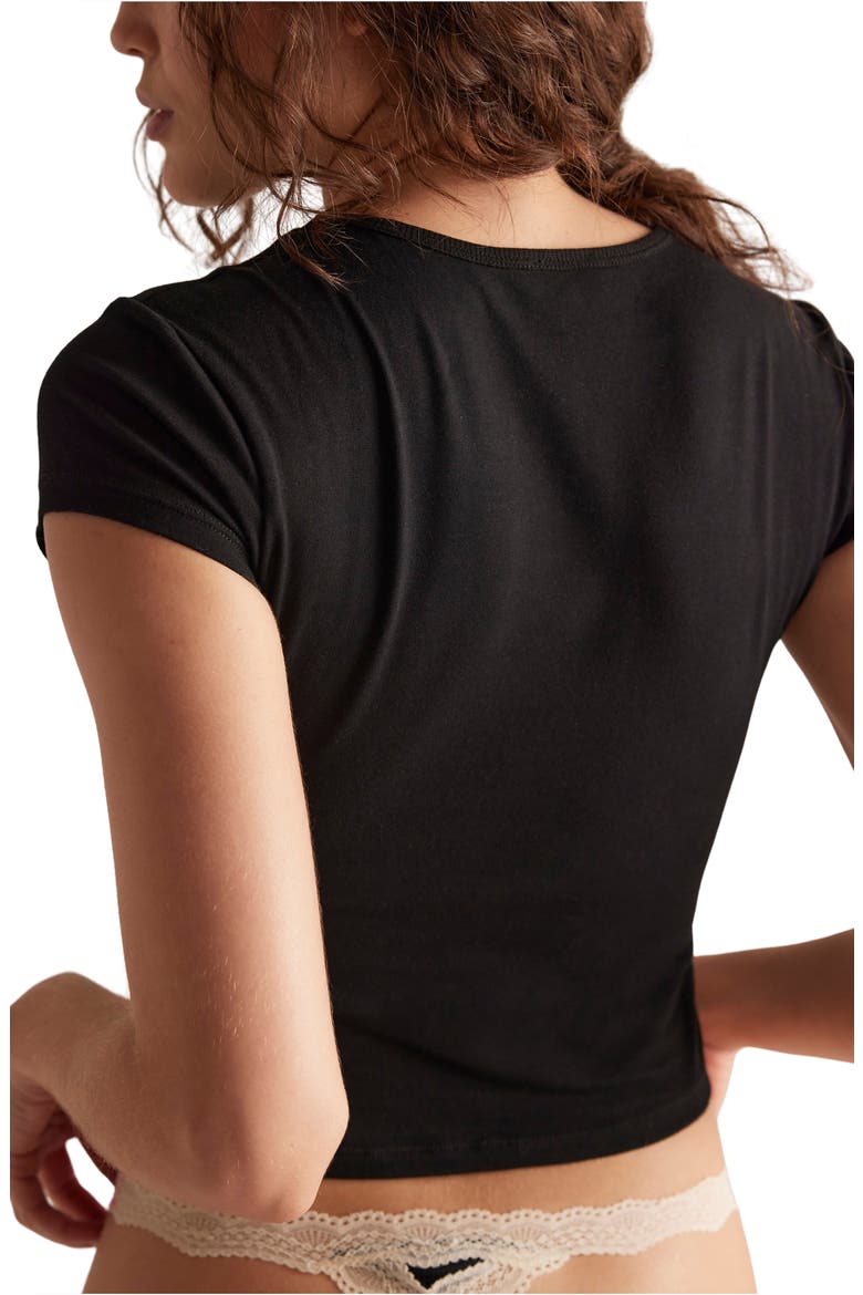 Morning Pages Crop Baby T-Shirt, Alternate, color, BLACK