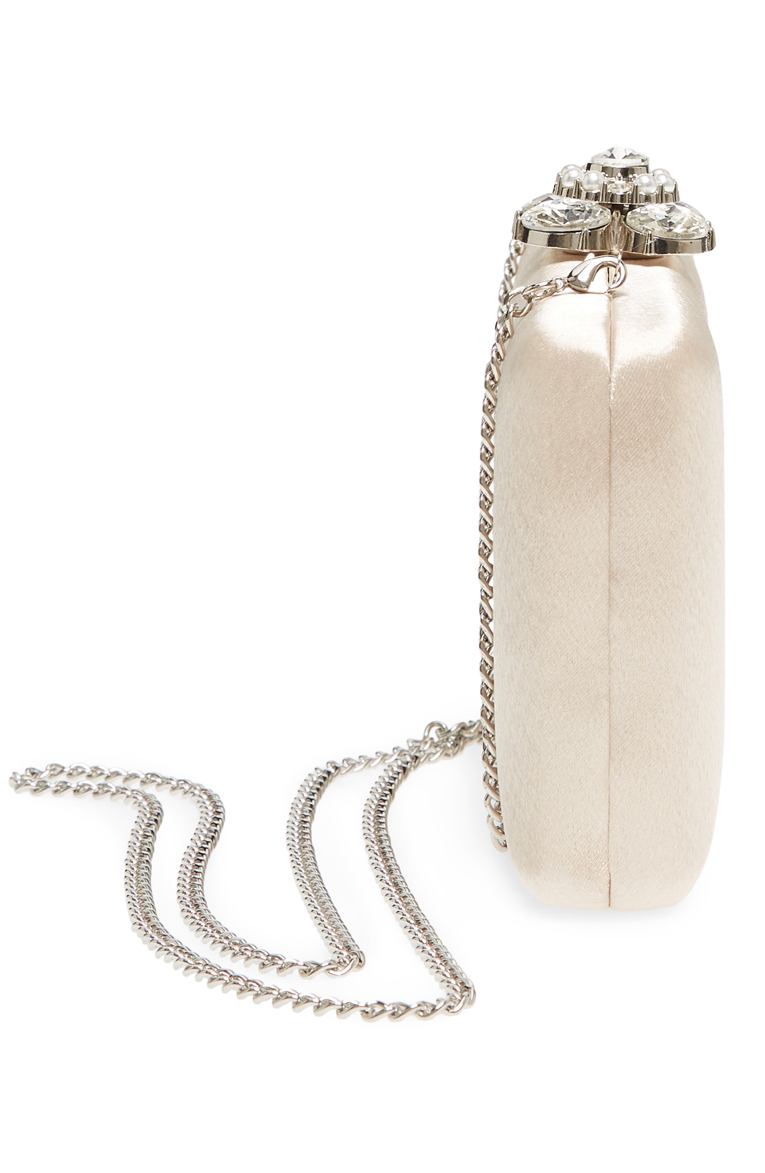 Nordstrom Crystal Imitation Pearl Clasp Box Clutch, Alternate, color, 