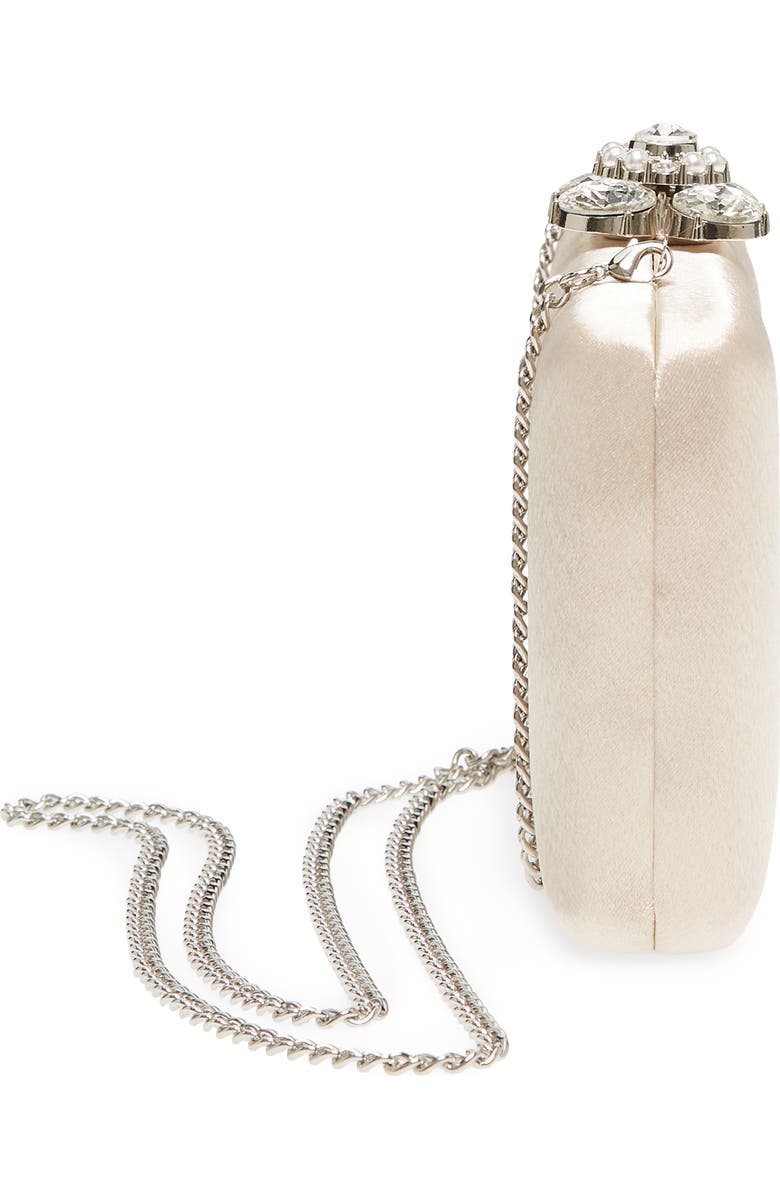 Nordstrom Crystal Imitation Pearl Clasp Box Clutch, Alternate, color,