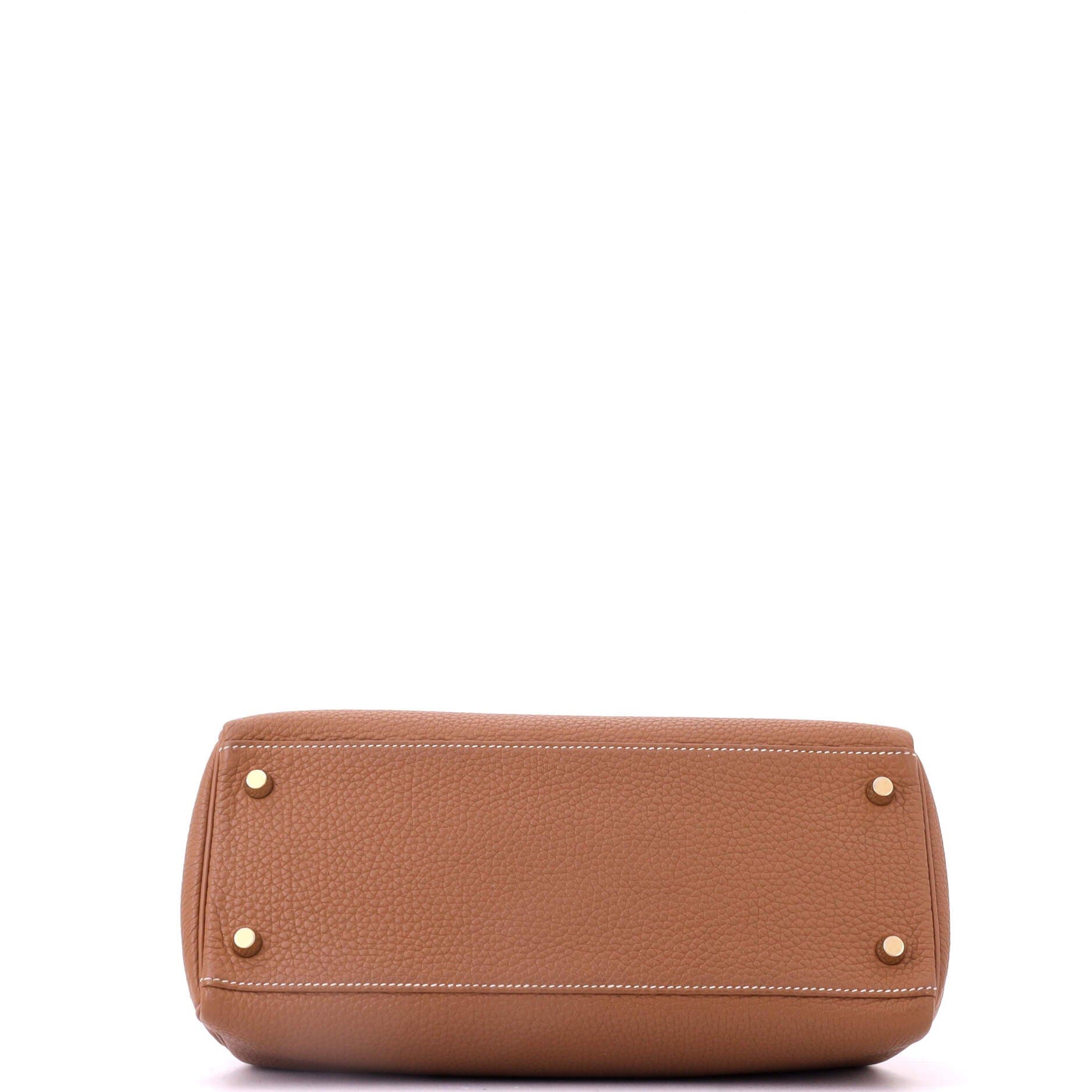 Pre-Owned Hermes Kelly Handbag Brown Togo with Gold Hardware 28, Alternate, color, Gold
