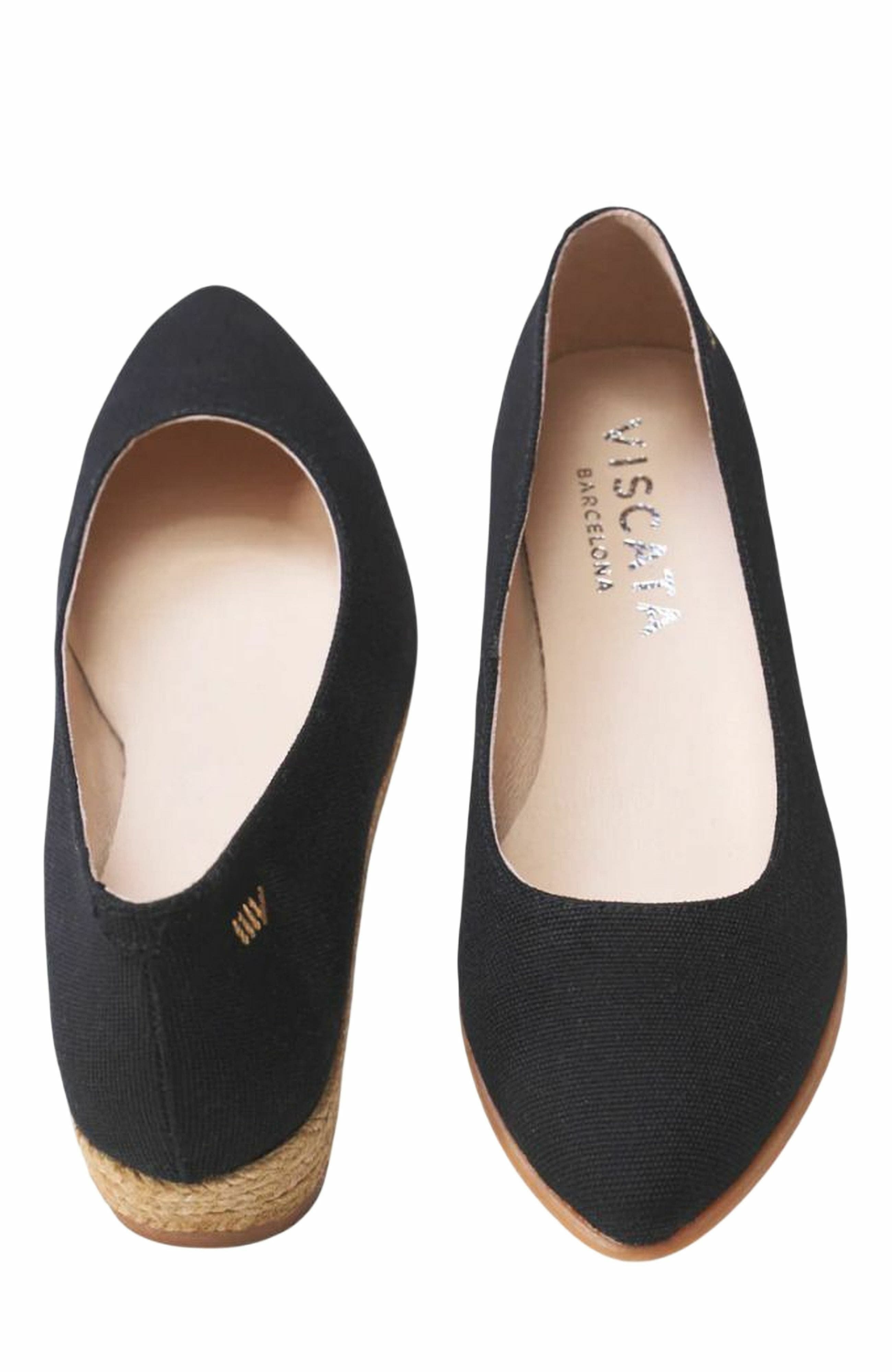 VISCATA Rubina Canvas Espadrille Flats, Alternate, color, Black