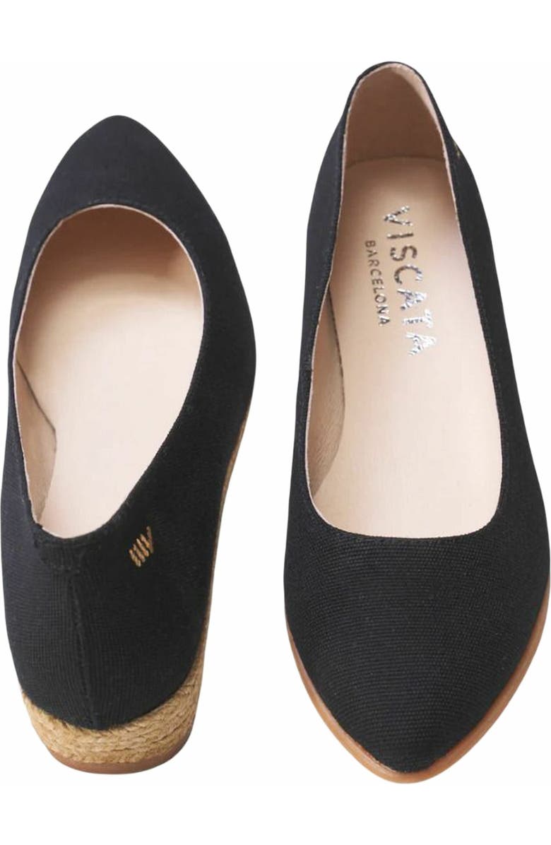VISCATA Rubina Canvas Espadrille Flats, Alternate, color, Black