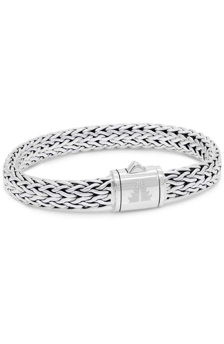 DEVATA Dragon Bone Oval 9mm Chain Bracelet in Sterling Silver, Main, color, Silver