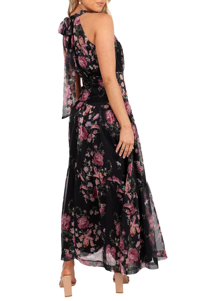 Eden Floral Halter Maxi Dress, Alternate, color, BLACK FLORAL