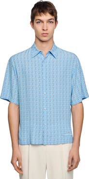 SANDRO Link print loose-fit shirt