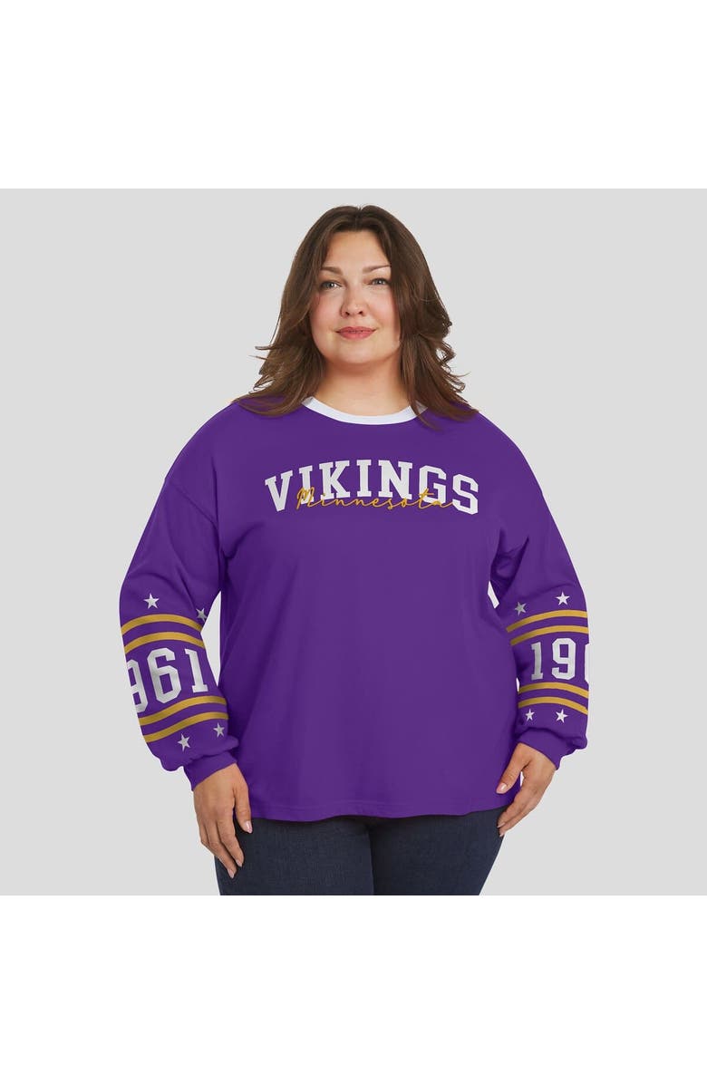 WEAR by Erin Andrews Women's WEAR by Erin Andrews Purple Minnesota Vikings Plus Size Sport Long-Sleeve T-Shirt, Alternate, color, Purple